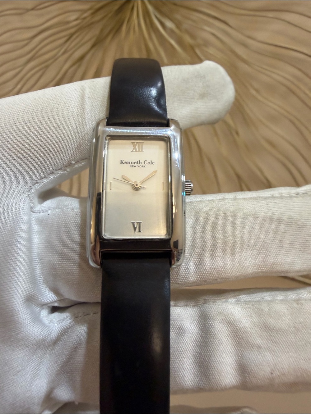 Vintage Kenneth Cole NY Rectangular Silver Tank Watch KC2088